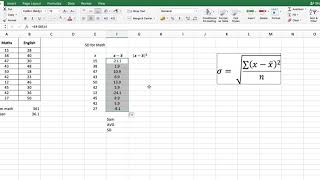 IB Math Studies SL IA -  Using Excel for Standard Deviation