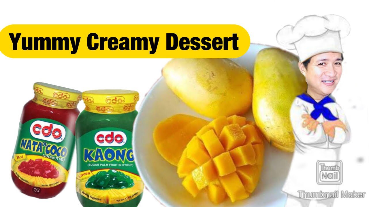 Pagsamahin lang. Masarap at Creamy Yummy Dessert Mango flavour