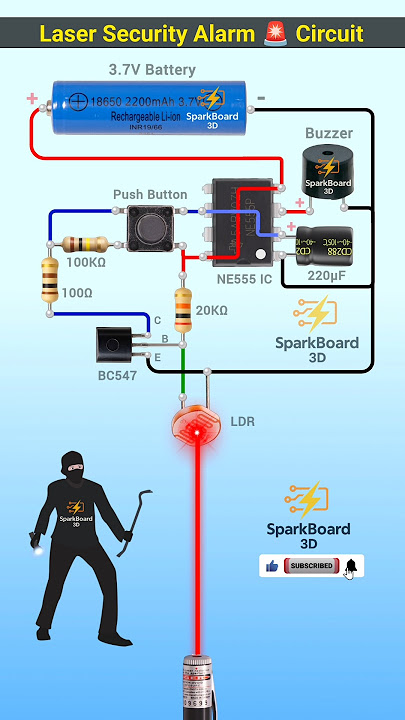 Laser security alarm 🚨 circuit | Anti theft alarm | Burglar alarm #diyproject
