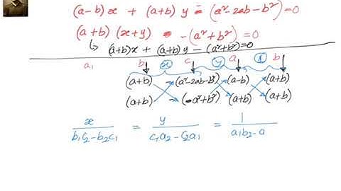 Linear equations in two variables - Cross multiplication method example