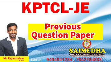KPTCL NOTIFICATION | KPTCLRECRUITMENT2022 | JE ELECTRICAL ||QUESTION PAPER EXPLANATION | SAIMEDHA |