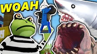 GRAPPLE GUN vs MONSTERS?! | Amazing Frog ADVENTURES