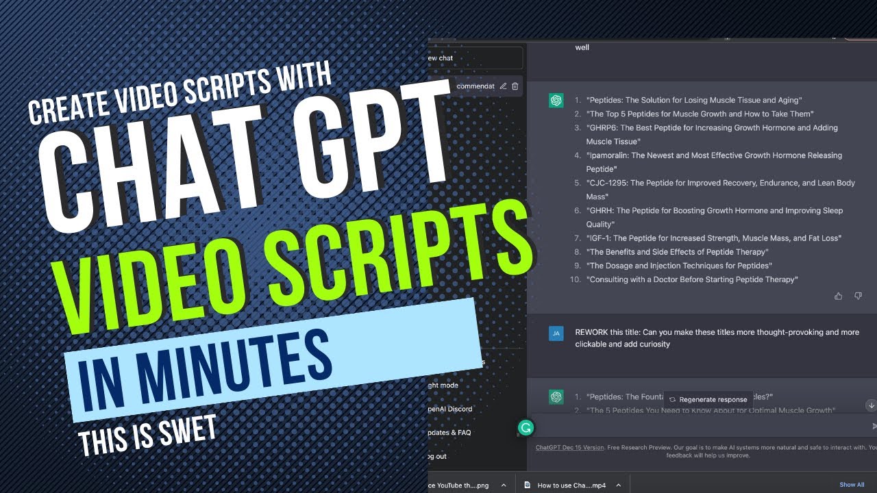 How to use Chat GPT to create Awesome Video Scripts - YouTube