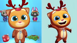 Talking Tom Gold Run Winter Wonders event Reindeer Ginger vs Roy Raccoon Gameplay Android ios  screenshot 4