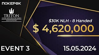Triton Poker 2024 E#3 |$30K NLH| Дамир Жугралин, Никита Бадяковский, Никита Кузнецов, Федор Хольц