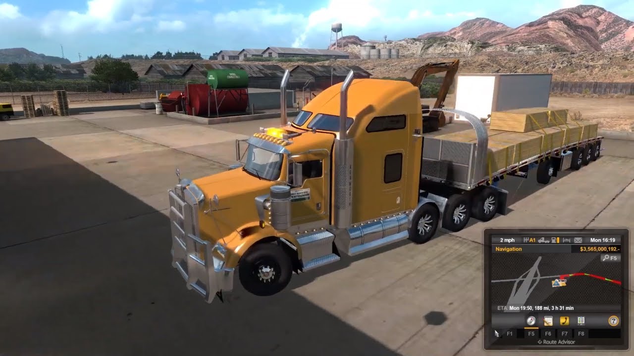 ATS 1.33 Mods |Truck and Trailer Mod| - Kenworth T800 with Dro Reitnouer Ownable trailer