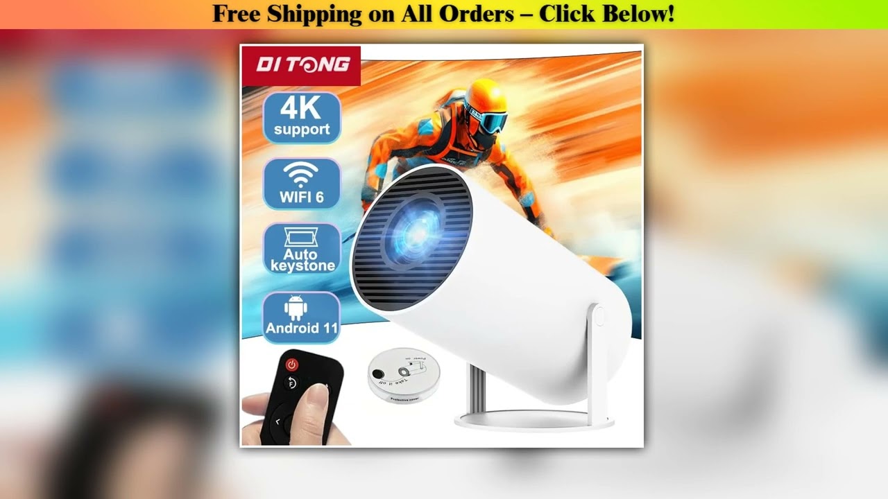 DITONG HY300 Plus HD Projector Portatil 4K 1280x720P Android Wifi LED Video Home Theater Cinema