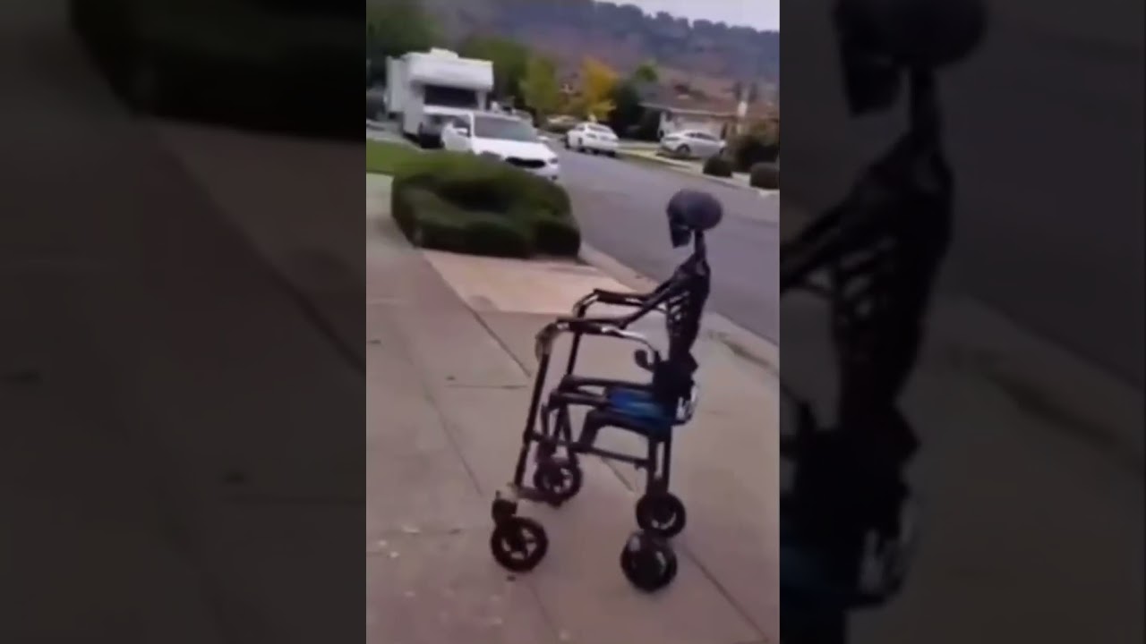 Skeleton in wheelchair meme💀 