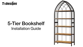 F1868- Installation Guide - Tribesigns 5-Tier Bookshelf – Stylish & Functional! 🌿✨ #homedecor