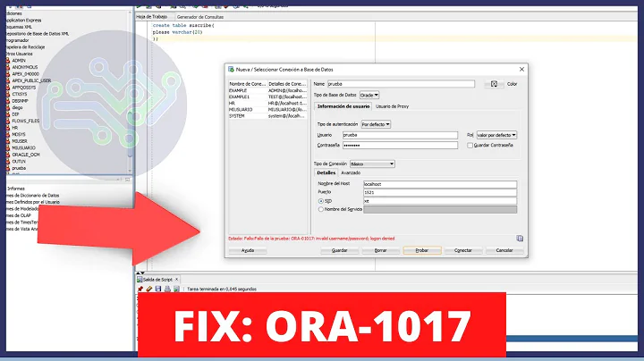 FIX ORA-01017 invalid username/password logon denied - Solved Oracle sql developer