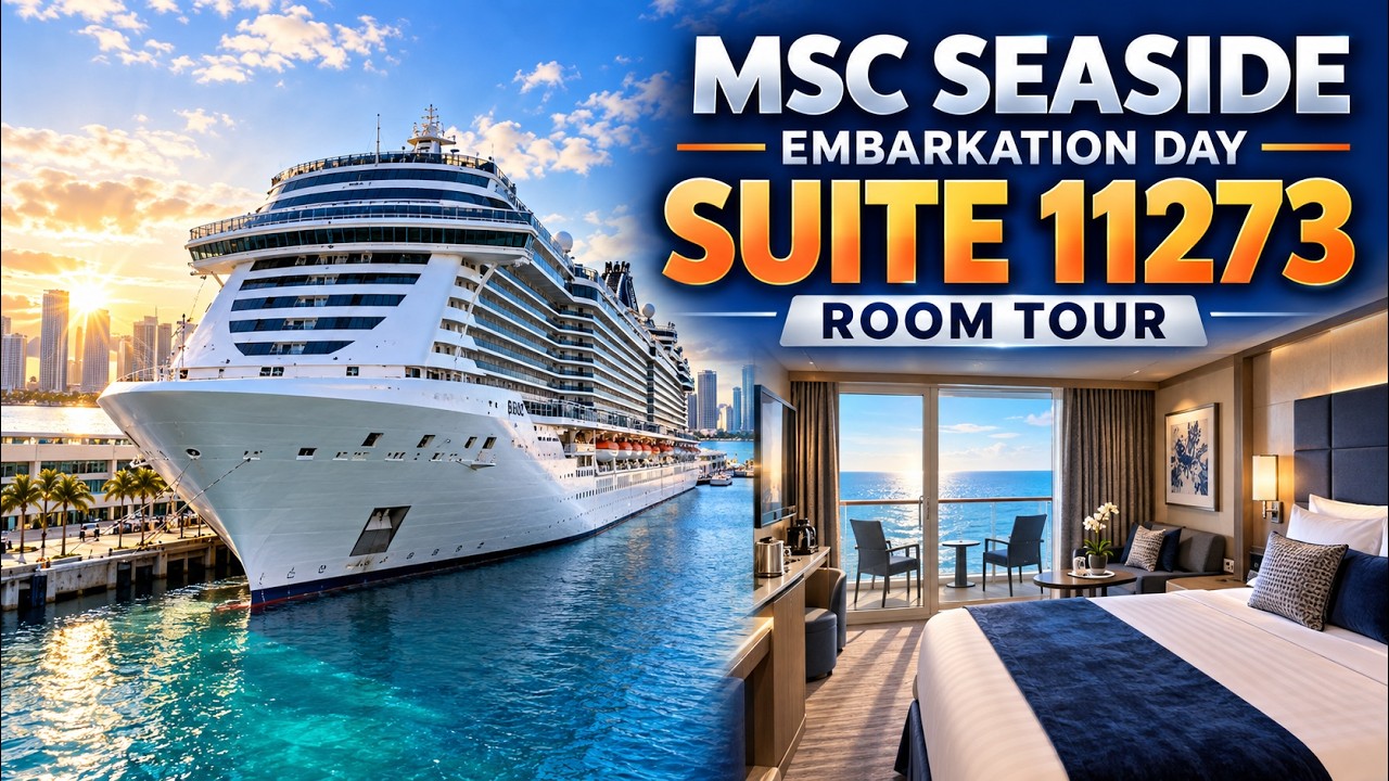 MSC Seaside Embarkation and room tour Aurea Suite 11273