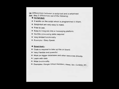 Write difference between script bot and smart bot || Script bot ...