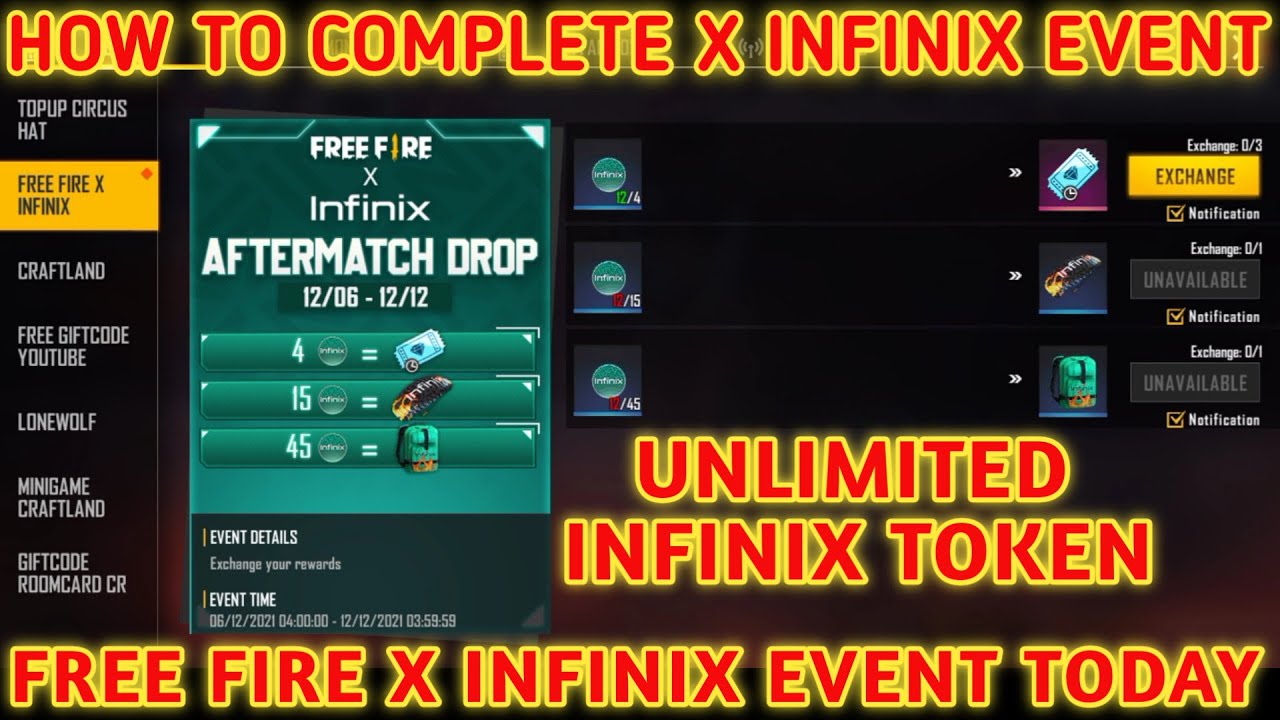 FREE Rewards Free Fire x Infinix Collaboration, Free Fire New Event