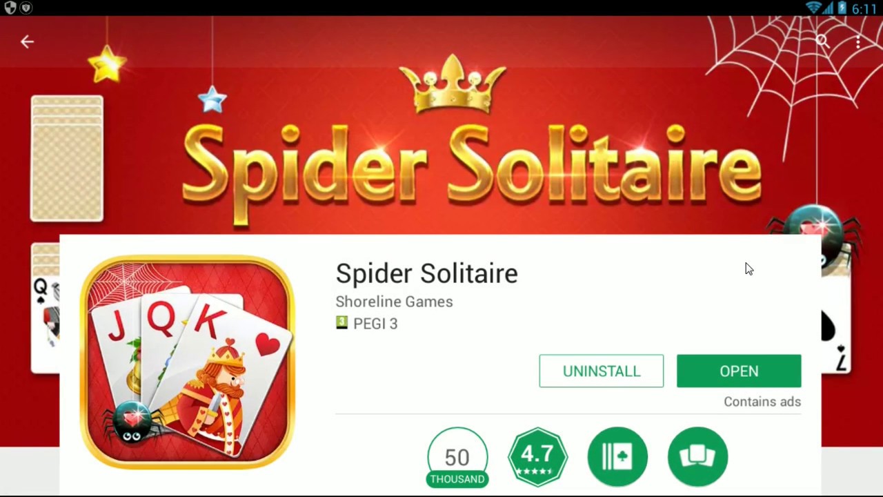 Spider Solitaire by Shoreline Games  (Android)