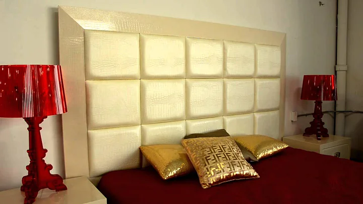 Modern Platform Bed with Lacquer Crocodile Texture | (866) 397-0933 LAFurnitureStore.com