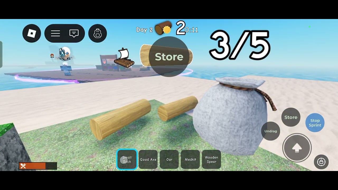 I play roblox in raft 101 day survive