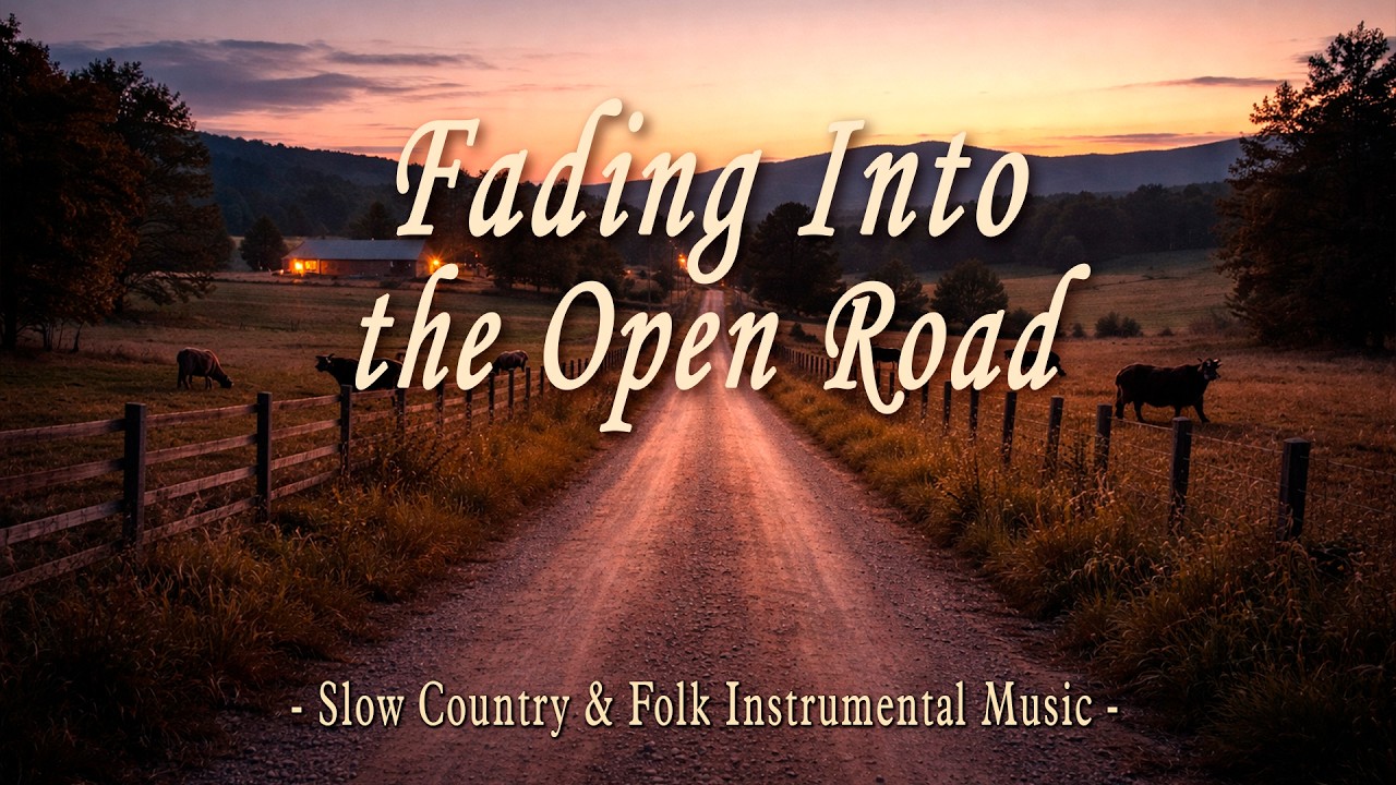 Fading Into the Open Road | Slow Country & Folk Instrumental Music (1 Hour)