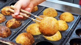 The Master of Largest Takoyaki in Japan・Asian Street Food【ばくだん焼本舗 大阪店Bakudanyaki Honpo Osaka】