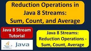 How to use Java 8 streams reduction operations sum, count, and average? | Streams in Java 8