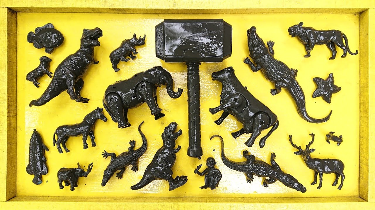 Membersihkan mainan hewan berlumpur buaya 🐊 ikan 🐡 sapi 🐮 domba 🐏 gajah 🐘 ayam 🐥 bebek angsa 🦆