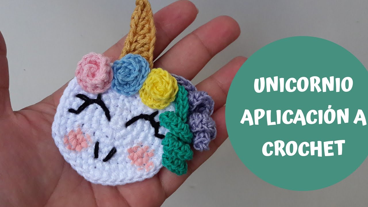 Aplicación Unicornio A Crochet Paso A Paso Adorno Unicornio Youtube