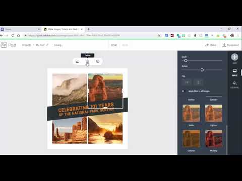 Adobe Spark for Education - Short video tutorial showing  how to log-in, create, and share a graphic