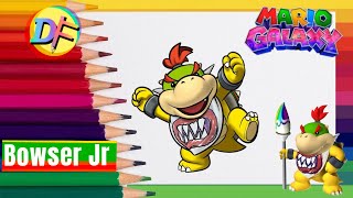 Dibuja a BOWSER Jr ✏️ MARIO GALAXY 🌌 paso a paso | Tutorial para niños ⭐️