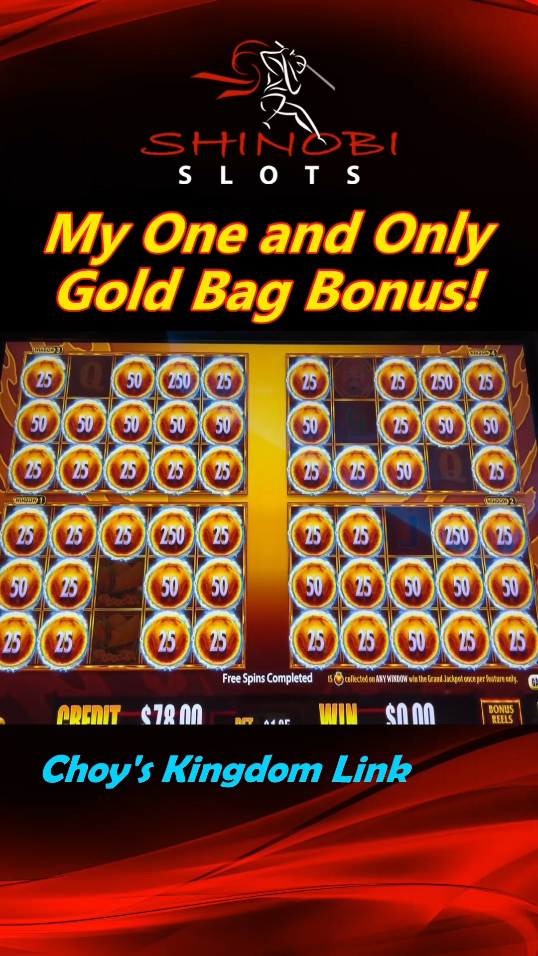 My One and ONLY Gold Bag Bonus in Choy's Kingdom Link slot