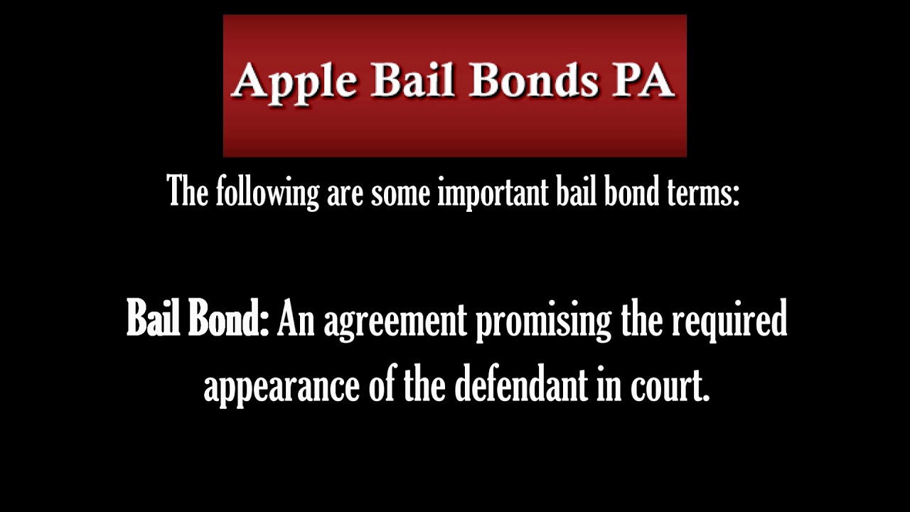Important Bail Bond Terms
