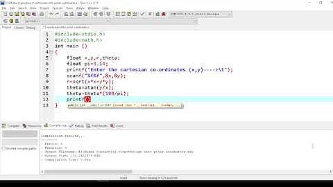 WAP to convert cartesian coordinates to polar coordinates | Programming Girl
