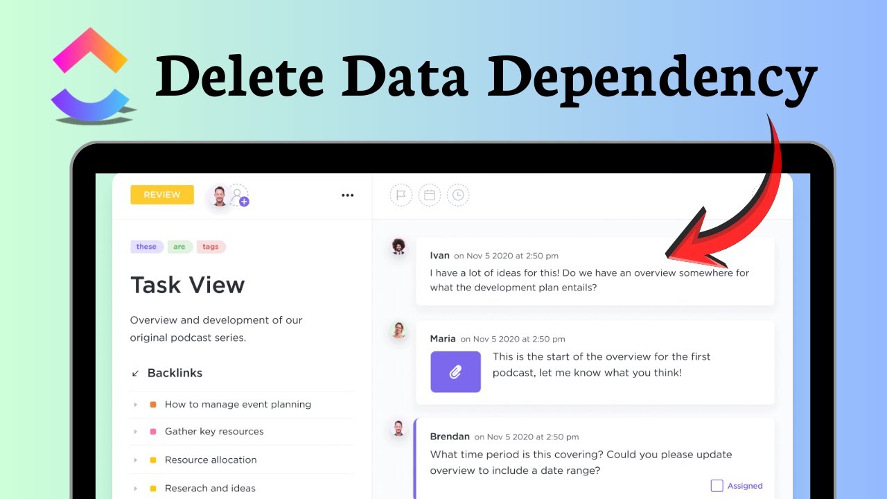 How to remove dependency in ClickUp (Task Unlink) - YouTube