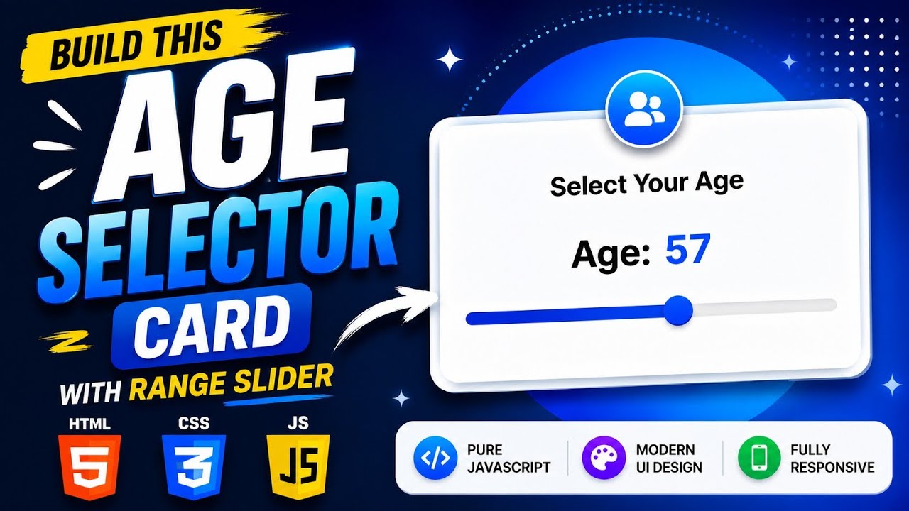 Card Selector Html Age Selector Card Using HTML, CSS, and JavaScript with Range Slider ...