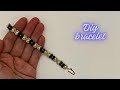 easy bracelet. bracelet making tutorial. seed beads &amp; crystal beads bracelet