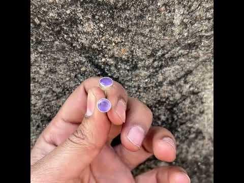 Natural Amethyst Stud