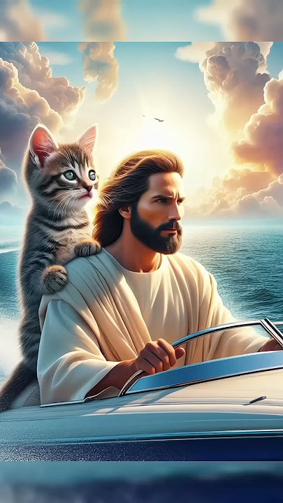 'Jesus and the Speedboat' #jesus #cute #cat #funny #shorts