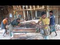 Pithraj Tree/Aphanamixis Polystachya Tree Cutting at Village Sawmill// Asian Hand Made Sawmill Work