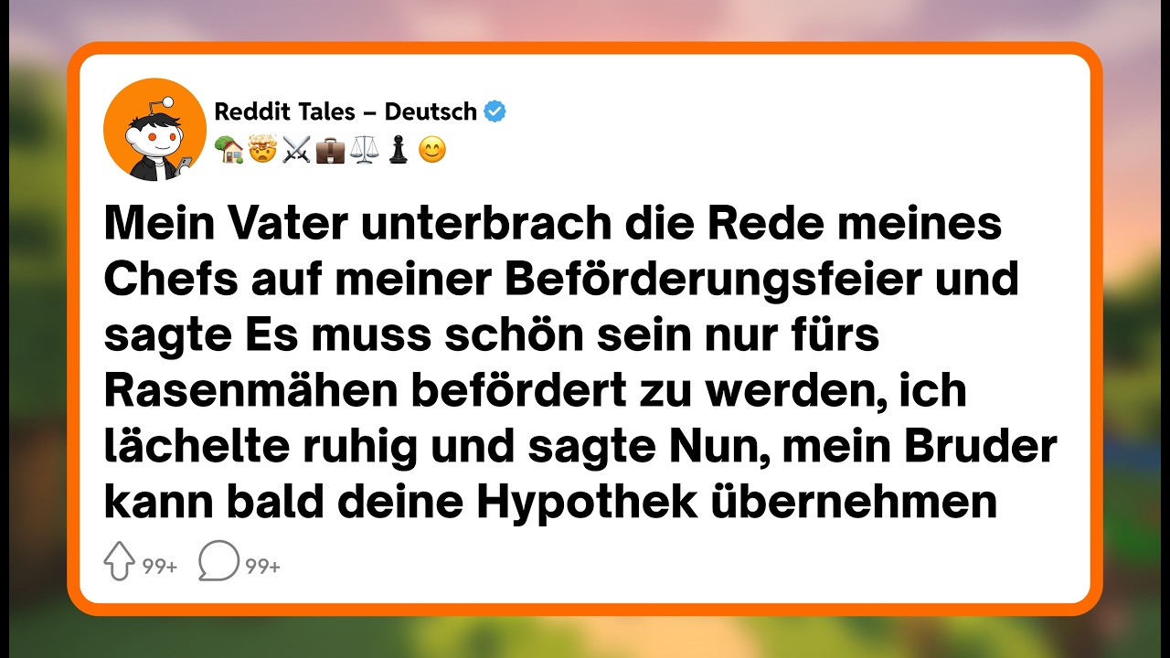 Mein Vater stand mitten in der Laudatio meines Chefs auf, in einem voll besetzten Biergarten, und rief so laut, dass alle es hören konnten: „Schön, befördert zu werden, nur weil man ein bisschen...