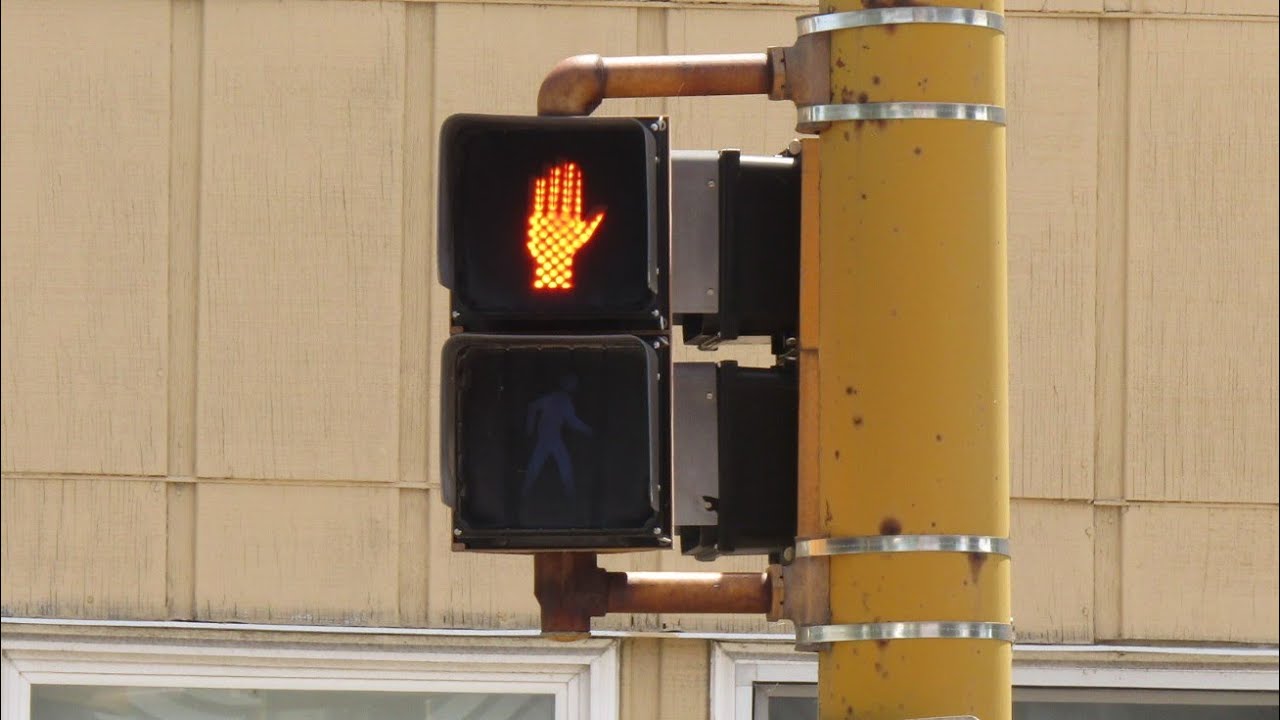 Alusig Malfunctioning? Alusig 8 inch Pedestrian Signal - YouTube