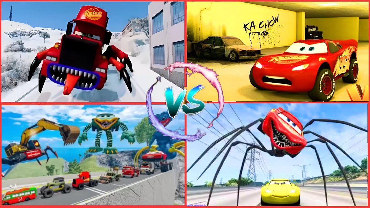 Lightning McQueen 🆚 Giant Mutants! 