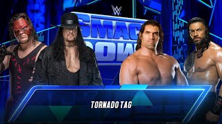 THE GREAT KHALI & ROMAN REIGNS VS UNDERTAKER & KANE