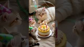 Weak Angora Cat with Cake #angoracat #sickcat #birthdaycat #candles #kitten #cute #hope #pets #cat