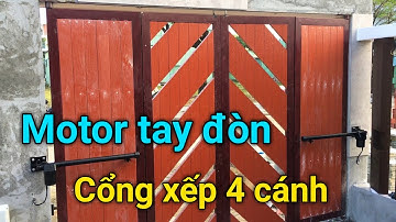 Motor tay đòn cho cổng xếp 4 cánh mở vào trong - cổng xếp tự động | Trinh AGS