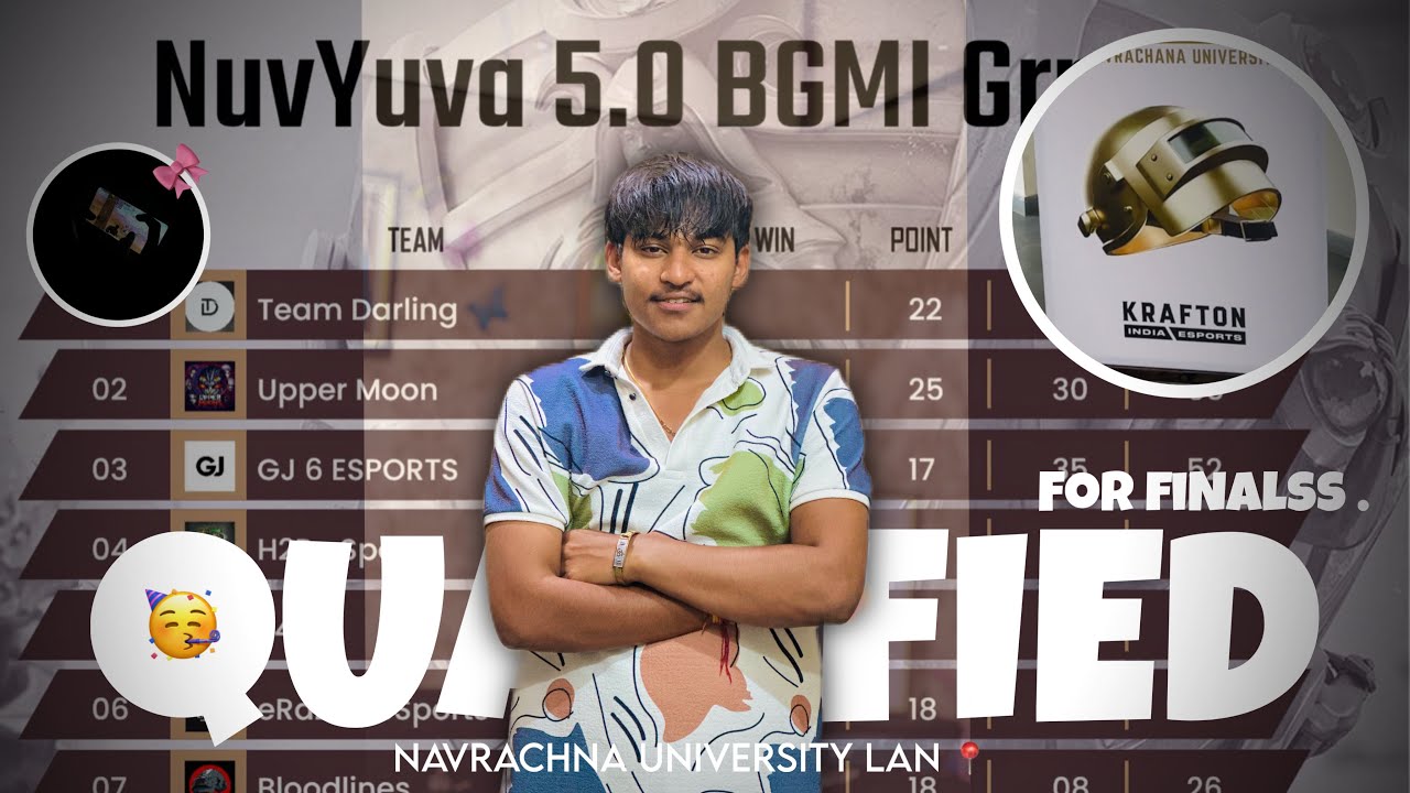 QUALIFIED FOR FINALS IN NAVRACHNA UNIVERSITY 🥳 ft. Bgmi Tournament.