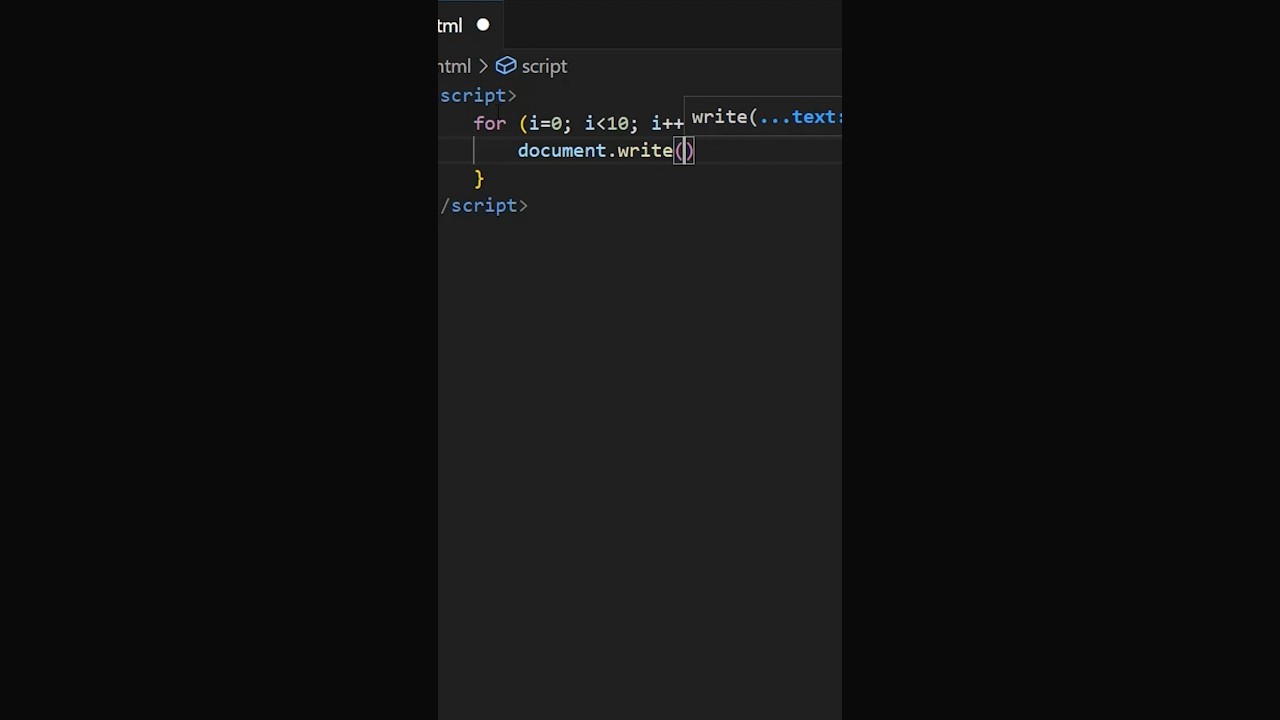 Beginner JS Tutorial For Loop in 20 Second #shorts #javascript