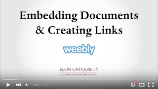 Weebly e-Portfolio - Embedding Documents and Creating Links