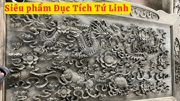 Tuyệt Phẩm Mặt Bàn Đục Tích Tứ Linh gỗ Mun Hoa Lào Cực Tinh Xảo ( đồ gỗ đồng kỵ mạnh kha )