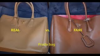 Prada hand bag real vs fake review. How to spot counterfeit Prada Saffiano bags and purses