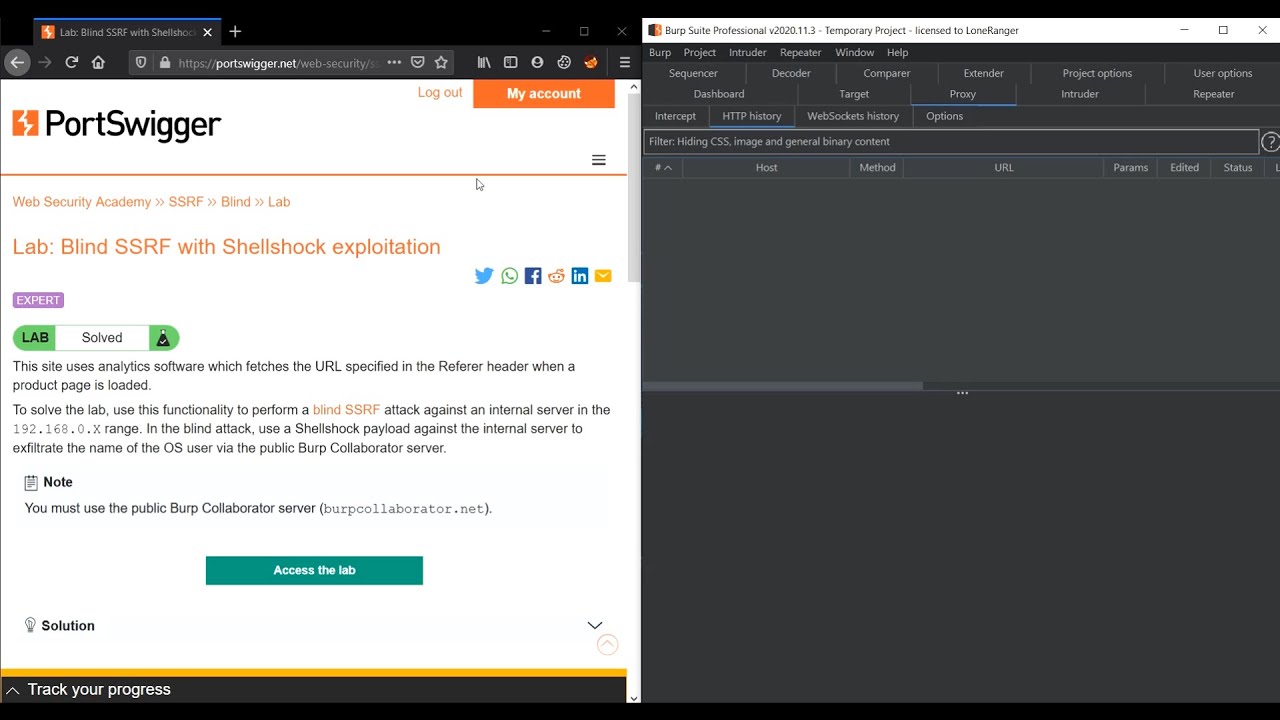 Blind SSRF with Shellshock exploitation-Web Security Academy - YouTube
