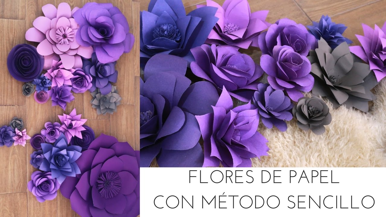 FLORES DE PAPEL MÉTODO SENCILLO / DIY | DECORANDO UNA BODA | Pabla en casa  - YouTube