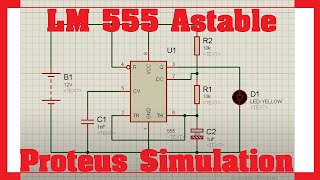 LM555 simulation on Proteus